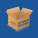 next day delivery image of box with next day text on
